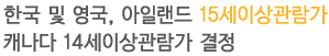 한국 및 영국, 아일랜드 15세이상관람가, 캐나다 14세이상관람가 결정
